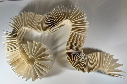 Whispers of the Void, Katherine Engen, 2025, paper, 3 x 3 x 36 in. / 7.62 x 7.62 x 91.44 cm.