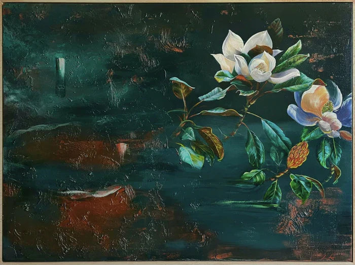 Magnolia, Lexie Harrell, 2024, acrylic on canvas, 48 x 36 in. / 121.92 x 91.44 cm.