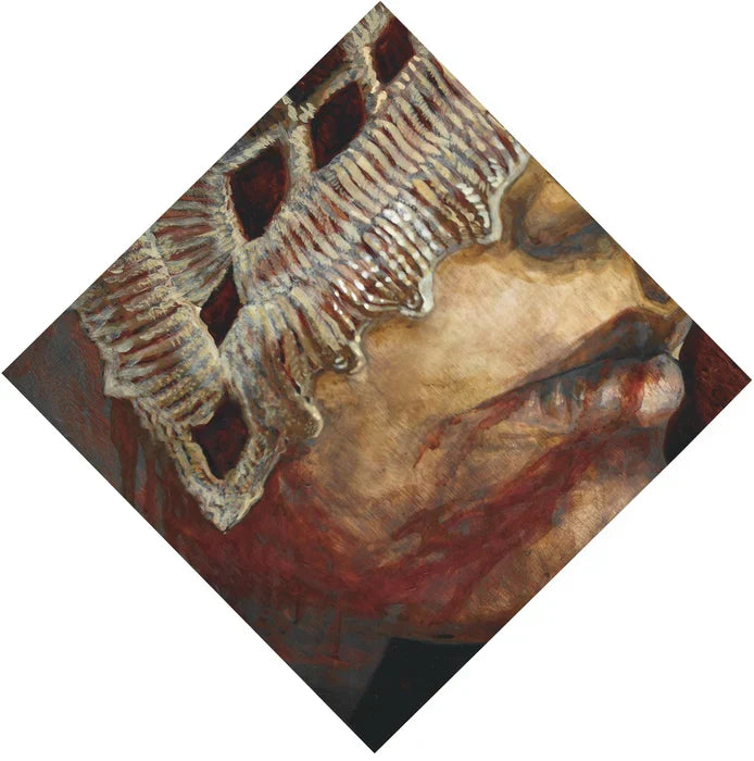 Endure, Athina Skevi, 2024, acrylic ink and paint, gouache, liquid graphite, 12 x 12 in. / 30.48 x 30.48 cm.