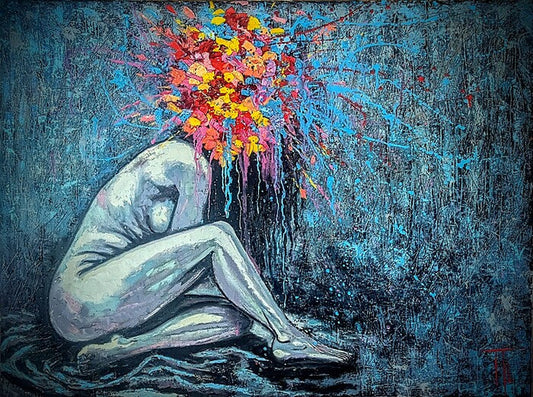 When Silence Explodes, Tatiana Grace, 2025, mixed media, 30 x 40 in. / 76.2 x 101.6 cm.