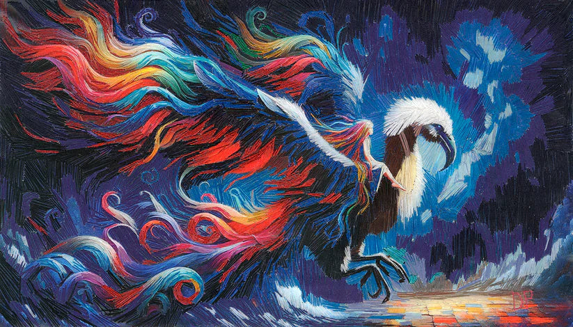 Along for the Ride, David Poyant, 2025, embroidery, 12 x 18 in. / 30.48 x 45.72 cm.