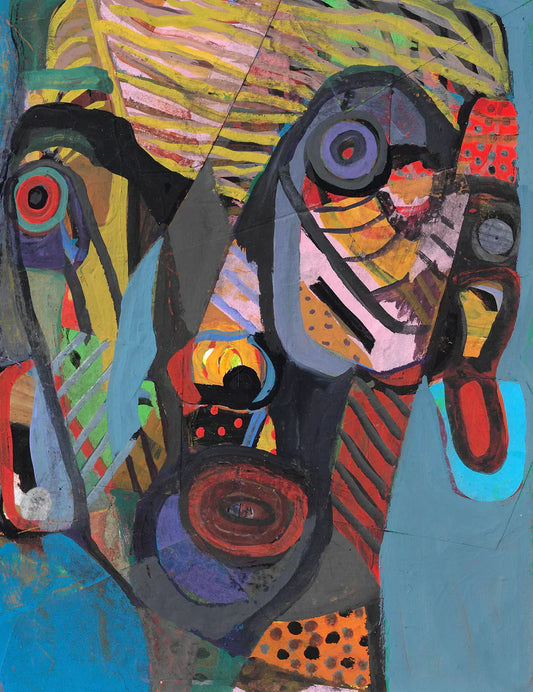 American Portraits from the Zeitgeist,No.4, Uday K. Dhar, 2025, acrylic on paper, 12 x 9 in. / 30.48 x 22.86 cm.