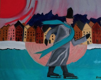 The Skater, 2024, oil on canvas, 24 x 30 in. / 60.96 x 76.2 cm.