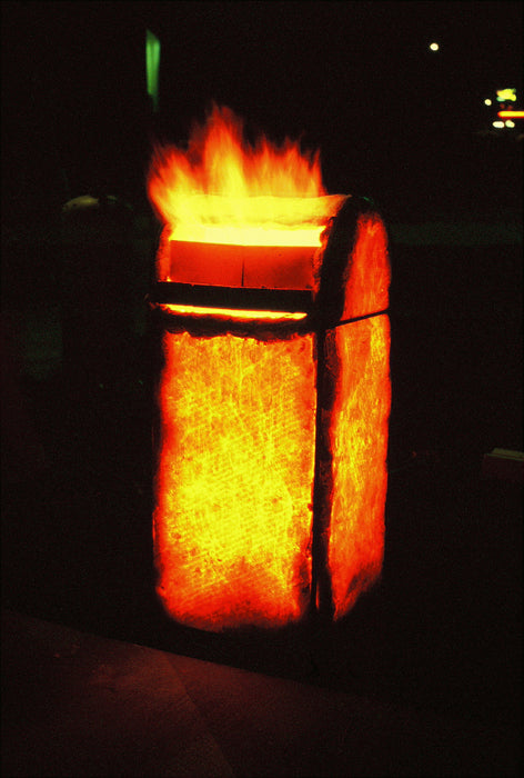 Vulcan's Mailbox, 2002, ceramic fiber and steel, 40 x 20 x 20 in. / 101.6 x 50.8 x 50.8 cm.