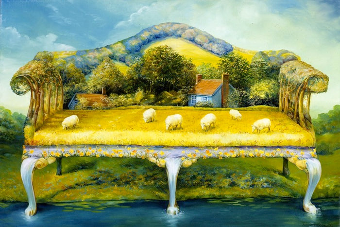 Hillside Farm, 1995, oil, 44 x 30 in. / 111.76 x 76.2 cm.