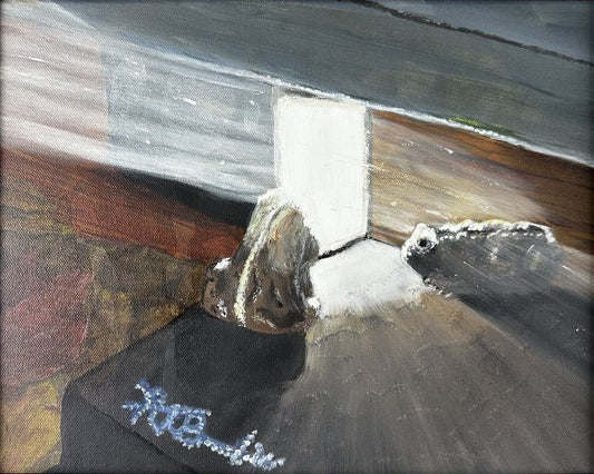 Two Smart Toads, 2025, oil, 11 x 14 in. / 27.94 x 35.56 cm.