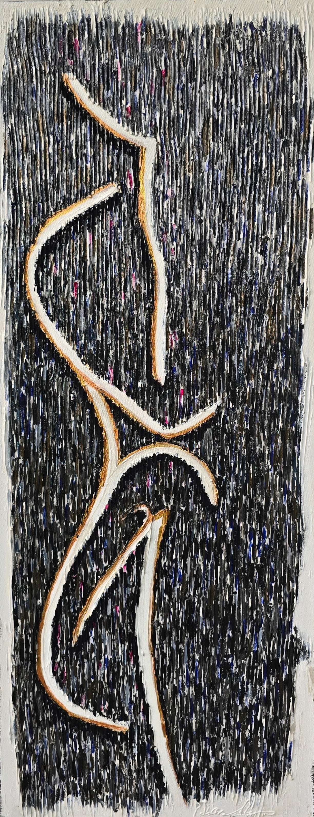 She Is, 2025, acrylic, 16 x 40 in. / 40.64 x 101.6 cm.