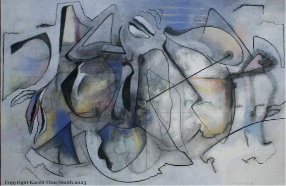 Untitled, 2023, mixed media on paper, 35 x 52 in. / 88.9 x 132.08 cm.