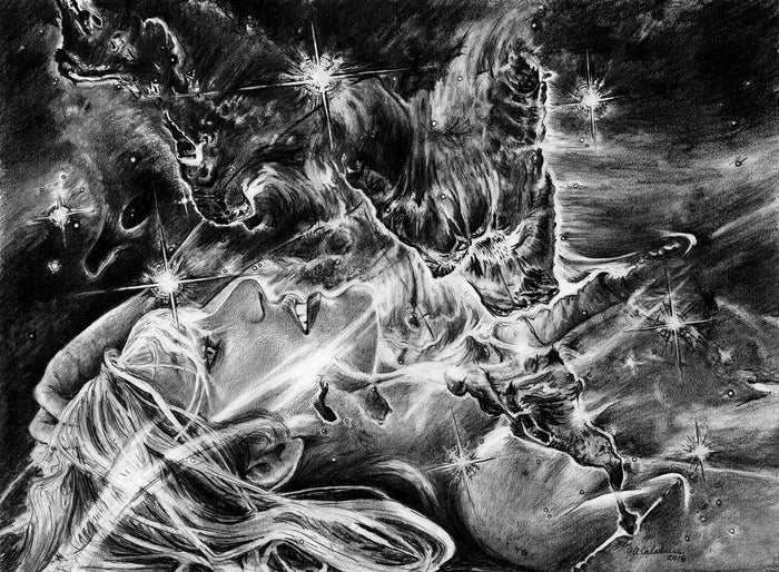 Carina Emission Nebula - Heart of Darkness, 2017, graphite pencil on paper, 16 x 20 in. / 40.64 x 50.8 cm.