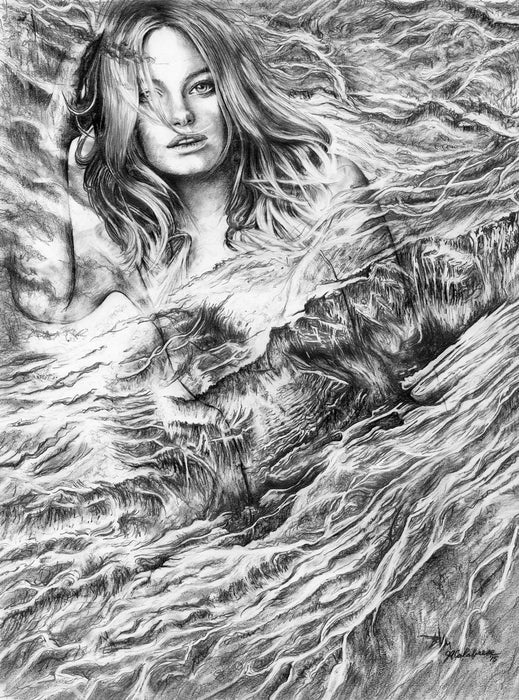 Landscape of Wonders - Beta Regio Venus, 2015, graphite pencil on paper, 20 x 16 in. / 50.8 x 40.64 cm.