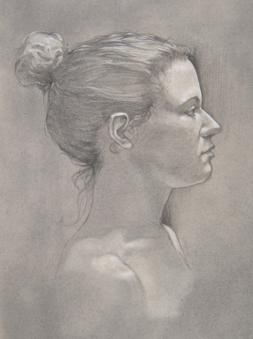 Amina, Quick Study, 2018, charcoal, 13 x 17 in. / 33.02 x 43.18 cm.