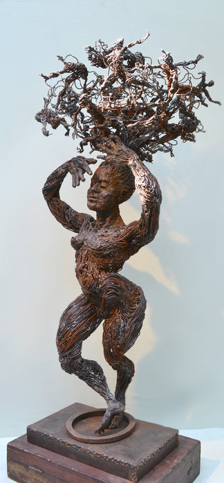 Chaos, 2018, welded steel, 34 x 15 x 17 in. / 86.36 x 38.1 x 43.18 cm.