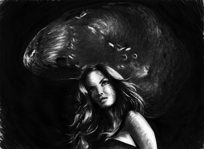 The Night Holds Terror - Deimos, 2020, graphite pencil on paper, 16 x 20 in. / 40.64 x 50.8 cm.