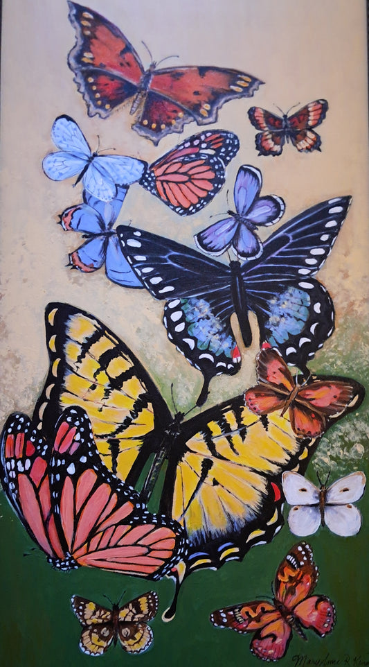 Northern Butterflies, 2023, acrylic on canvas, 22 x 12 in. / 55.88 x 30.48 cm.