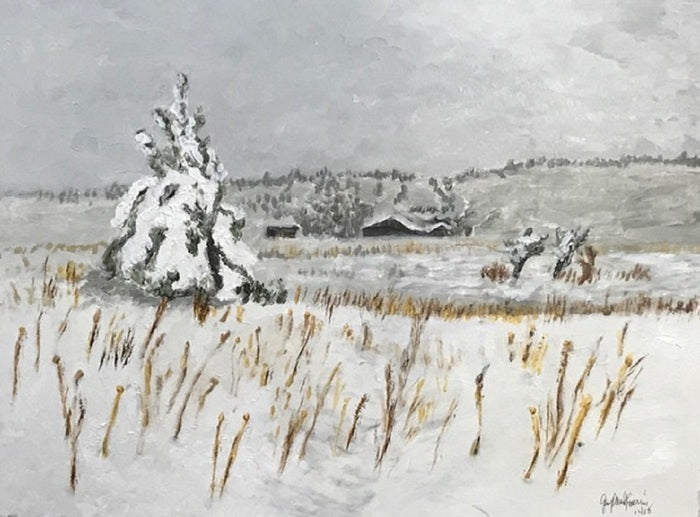 Dreary Day, 2018, alkyd oil, 9 x 12 in. / 22.86 x 30.48 cm.