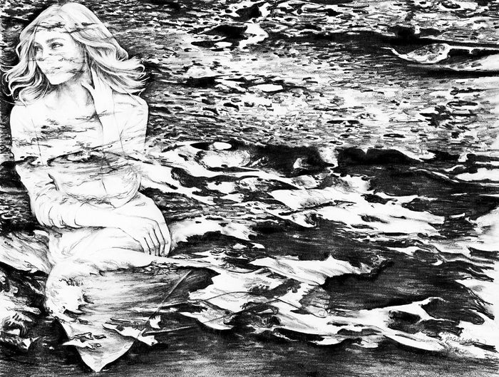 Sea of Tranquility, 2016, graphite pencil on paper, 16 x 20 in. / 40.64 x 50.8 cm.
