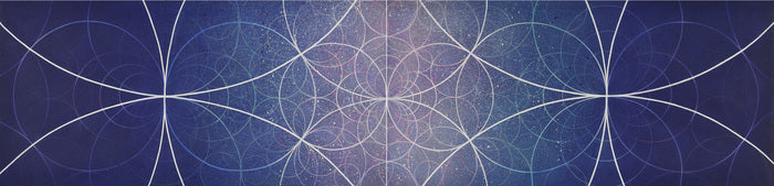 Sky Teacher, 2019, acrylic on canvas diptych, 18 x 72 in. / 45.72 x 182.88 cm.