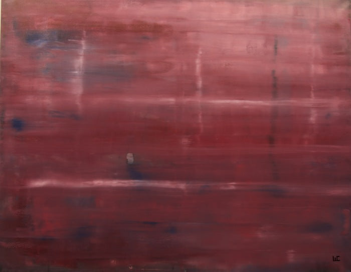 #34 Burgundy on Blue, 2022, oil on canvas, 48 x 60 in. / 121.92 x 152.4 cm.