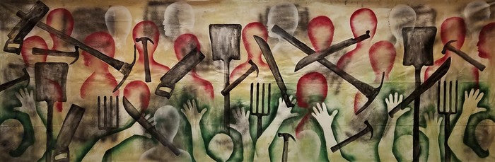 The Working Class Rebel, 2020, acrylic on canvas, 12 x 4 in. / 30.48 x 10.16 cm.