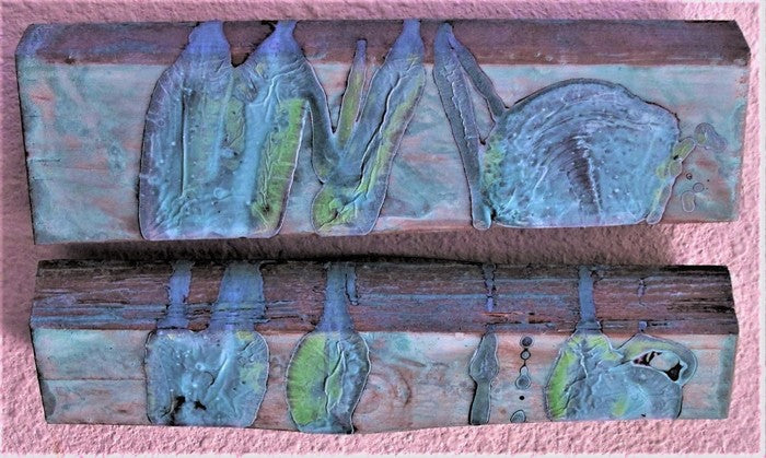 Life Interrupted, 2016, metal effects paint, 6 x 8 in. / 15.24 x 20.32 cm.