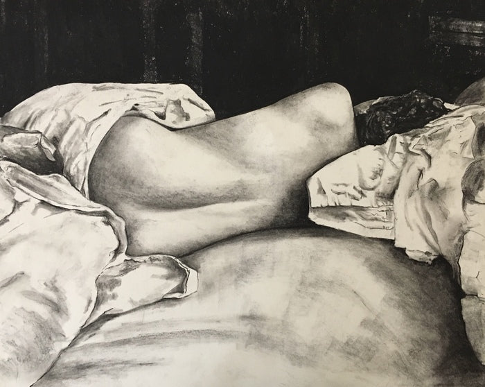Eleanor 2, 2024, charcoal on paper, 14 x 17 in. / 35.56 x 43.18 cm.