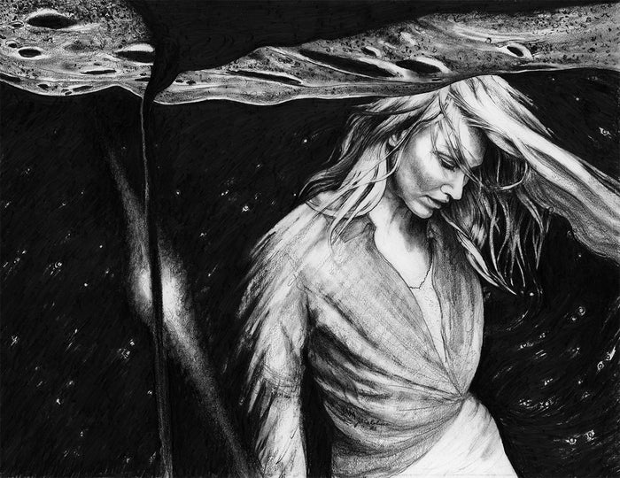 Light at the Gates of Darkness, 2022, graphite pencil on paper, 20 x 16 in. / 50.8 x 40.64 cm.