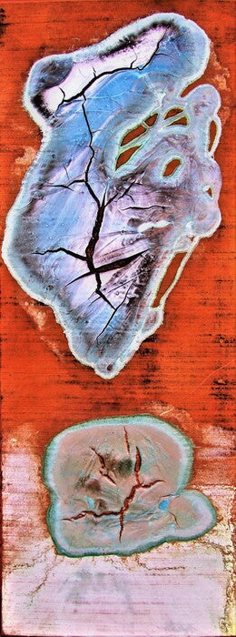 Serendipity, 2021, metal effects paint, 48 x 19 in. / 121.92 x 48.26 cm.