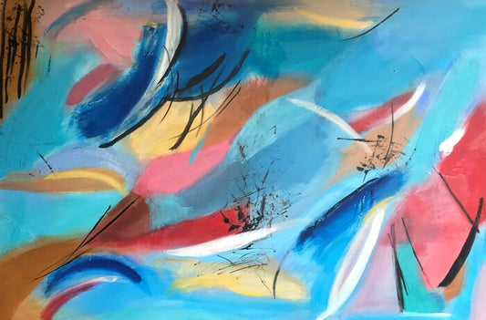 Optimism, 2021, acrylic on gallery-wrapped canvas, 24 x 36 in. / 60.96 x 91.44 cm.