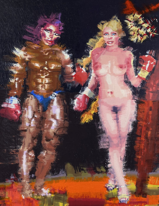 Adam and Eve, 2021, oil on canvas, 24 x 19 in. / 60.96 x 48.26 cm.
