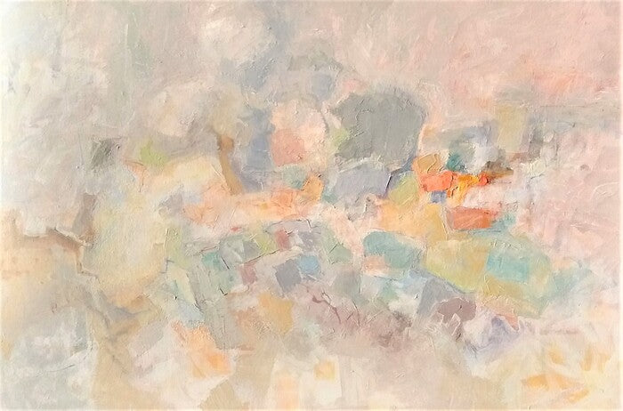 MOJAVE REVERIE, 2021, acrylic and oil on canvas, 36 x 54 in. / 91.44 x 137.16 cm.