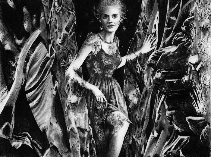 The Rebirth of Venus, 2023, graphite pencil on paper, 16 x 20 in. / 40.64 x 50.8 cm.