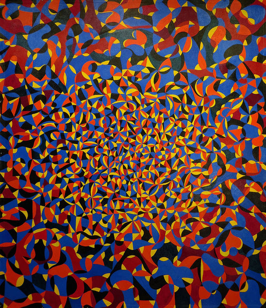 LENZ, 2020, acrylic on canvas tarpaulin, 96 x 84 in. / 243.84 x 213.36 cm.