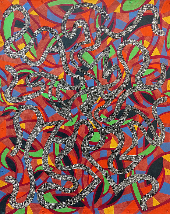 RIOT, 2019, acrylic on canvas tarpaulin, 60 x 48 in. / 152.4 x 121.92 cm.