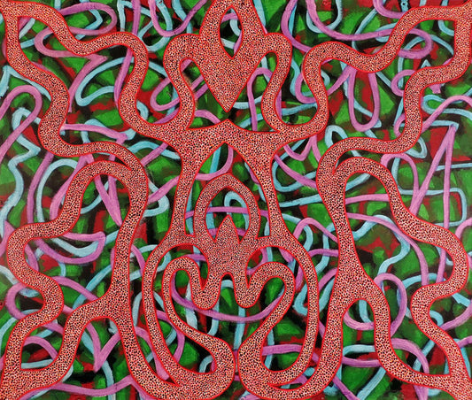 PREY, 2018, acrylic on canvas tarpaulin, 60 x 72 in. / 23.6 x 28.3 cm.