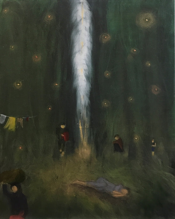 Angels & Refugees, 2022, oil, 22 x 18 in. / 55.88 x 45.72 cm.
