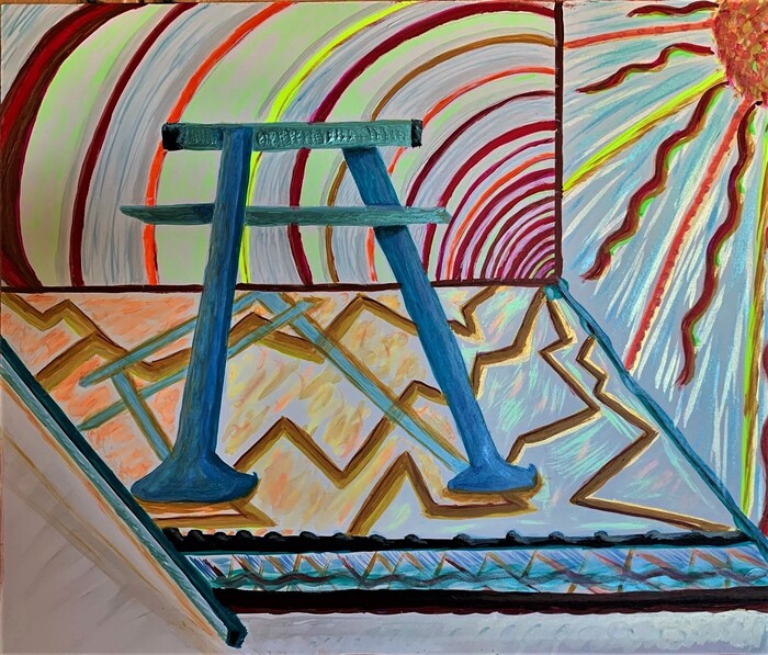 Step IN, 2020, acrylic on gesso board, 24 x 24 in. / 60.96 x 60.96 cm.