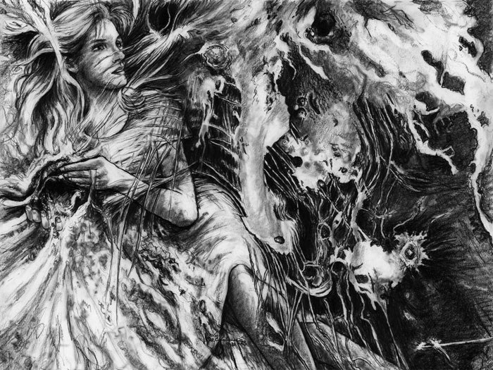 Venus Invades, 2023, graphite pencil on paper, 16 x 20 in. / 40.64 x 50.8 cm.