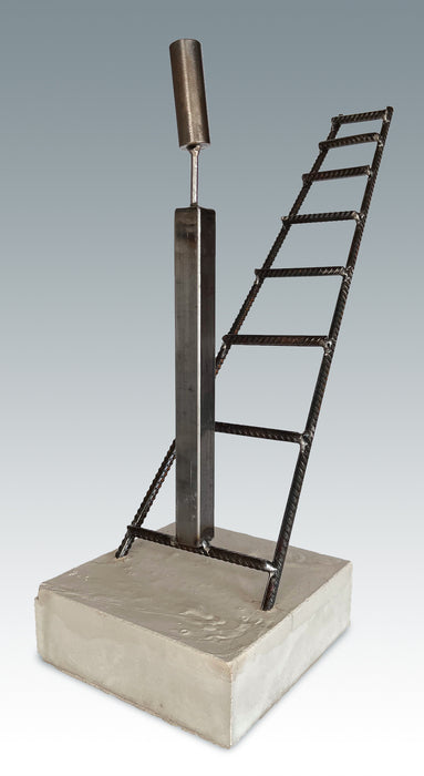 Ellas, 2020, concrete and steel, 21 x 8 x 17 in. / 53.34 x 20.32 x 43.18 cm.