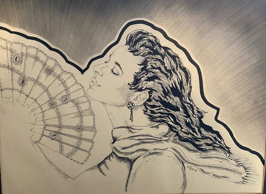 My Biggest Fan, 1988, pen and ink, 22 x 18 in. / 55.88 x 45.72 cm.