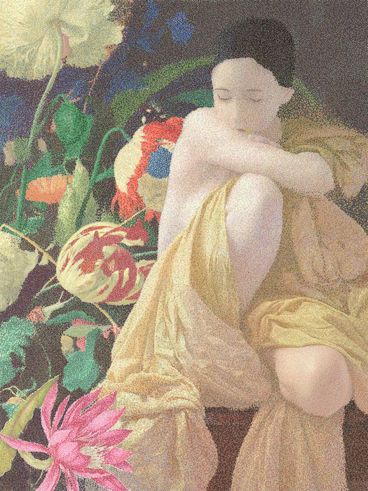 Contemplation, 2022, micropointilism, 28 x 21 in. / 71.12 x 53.34 cm.