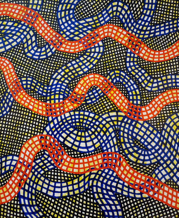 RAVE, 2022, acrylic on canvas tarpaulin, 60 x 72 in. / 23.6 x 28.3 cm.