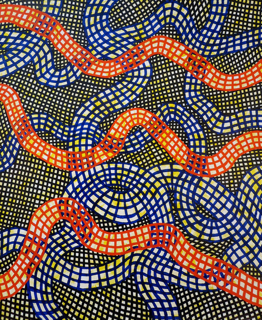 RAVE, 2022, acrylic on canvas tarpaulin, 60 x 72 in. / 23.6 x 28.3 cm.