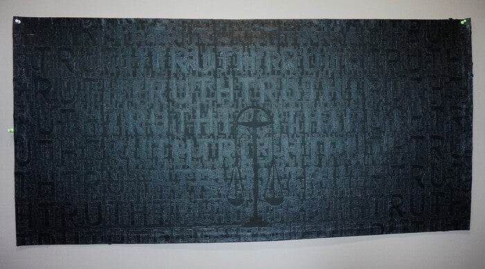 Truth #3, 2023, acrylic on cotton canvas, 26 x 56 in. / 66.04 x 142.24 cm.