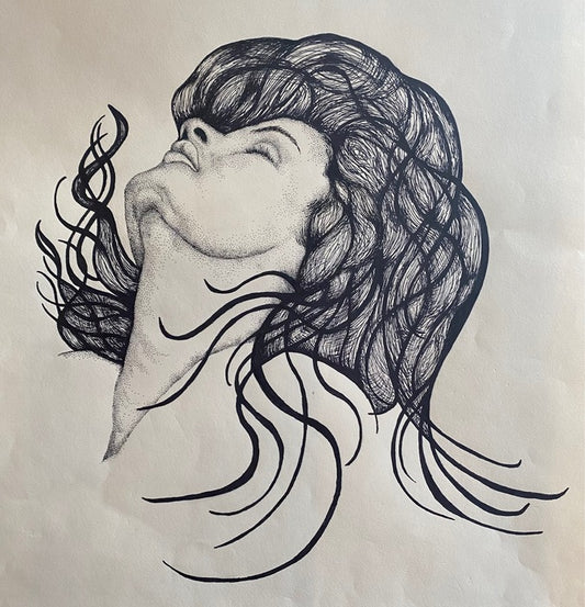 Serenity, 2023, pen and ink, 18 x 18 in. / 45.72 x 45.72 cm.