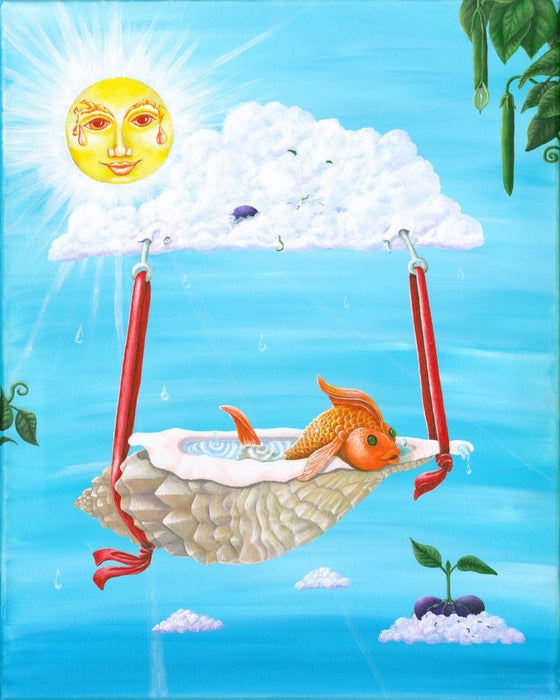 Cloud Seeding, 2023, acrylic on canvas, 20 x 16 in. / 50.8 x 40.64 cm.