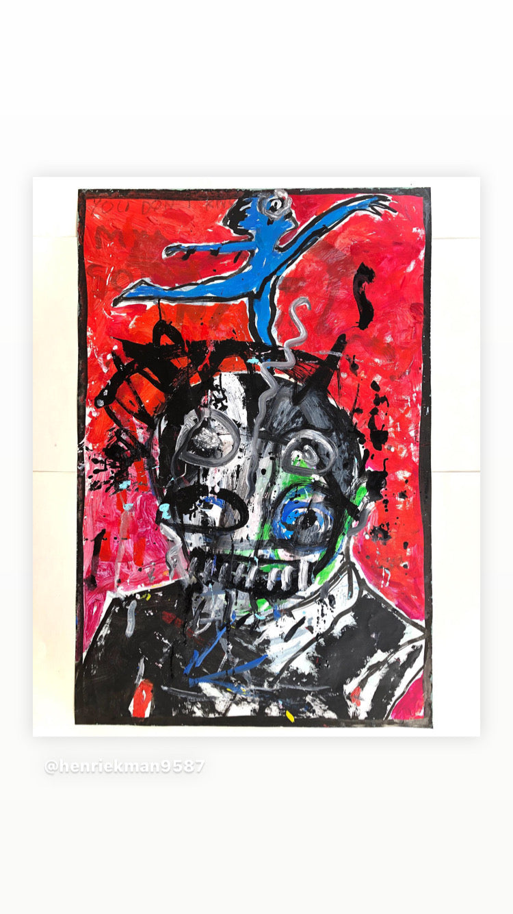 Selfie 10h13, 2023, acrylic on paper, 110 x 73 cm. / 43.3071 x 28.7402