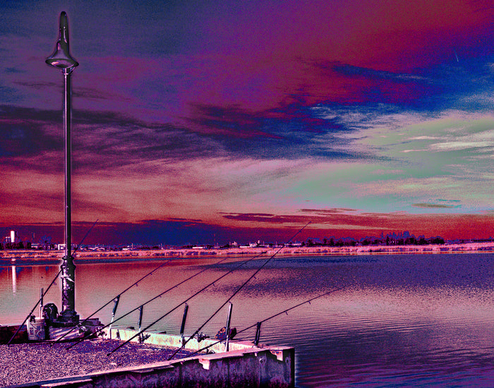 Fishing on the River, 2023, pearl paper, 14 x 11 in. / 35.56 x 27.94 cm.