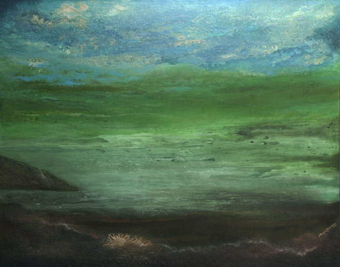 Aqua, 2018, mixed media on canvas, 48 x 60 in. / 121.92 x 152.4 cm.