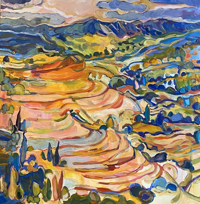 Rhodes; Morning Light, 2023, acrylic on canvas, 36 x 36 in. / 91.44 x 91.44 cm.