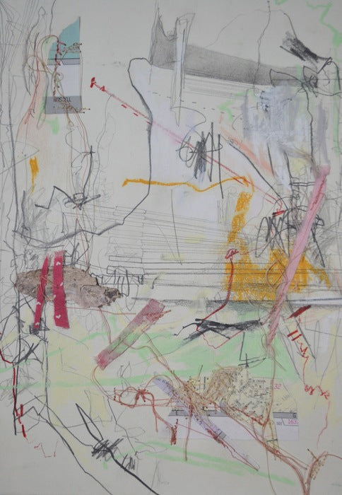 Traditional Games: Primary Materials, 2023, mixed media, 12 x 9 in. / 30.48 x 22.86 cm.